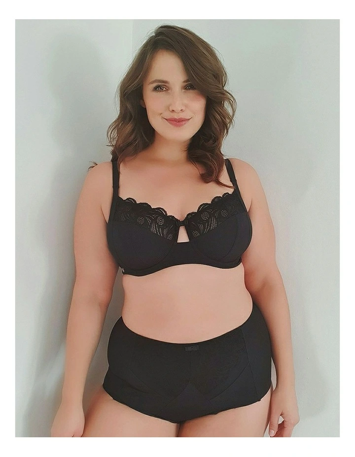 Ariane Essential Ribbed Microfibre High Waist Shaping Brief in Black image 3