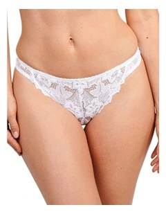 Arum Low Rise Scalloped Lace Thong in White