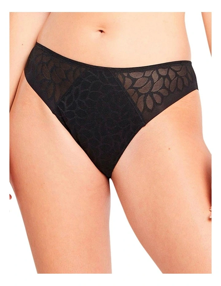 Perfect Curves Smooth Lace Bikini Brief in Black image 1