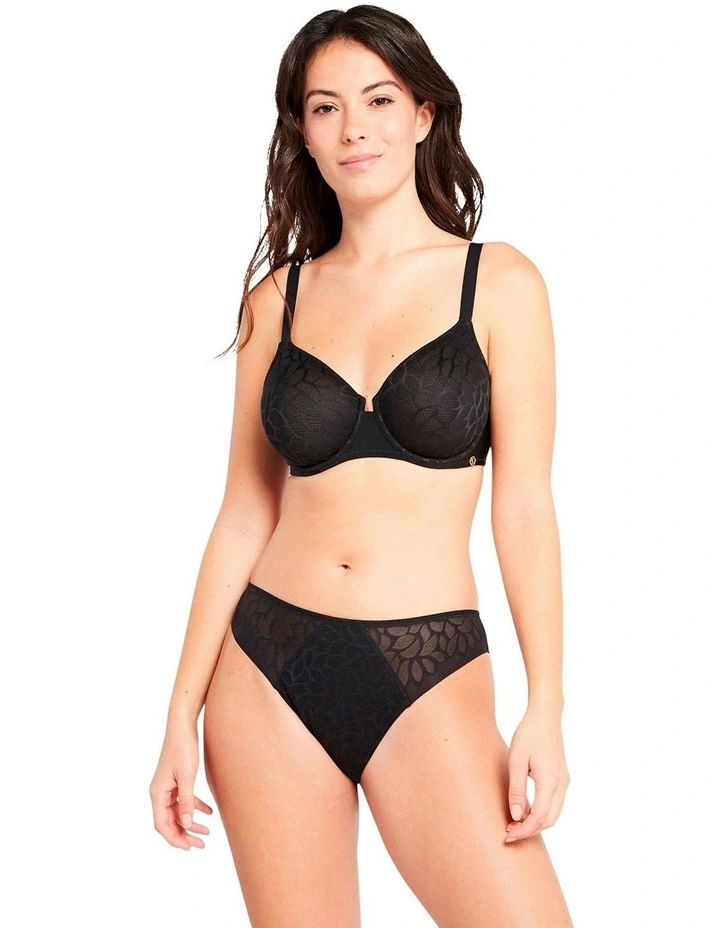 Perfect Curves Smooth Lace Bikini Brief in Black image 4