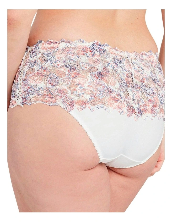 Arum Mosaic Mid-Rise Lace Brief in Graphic Leaf Print image 2
