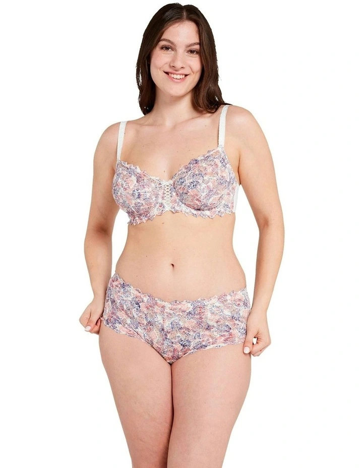 Arum Mosaic Mid-Rise Lace Brief in Graphic Leaf Print image 4