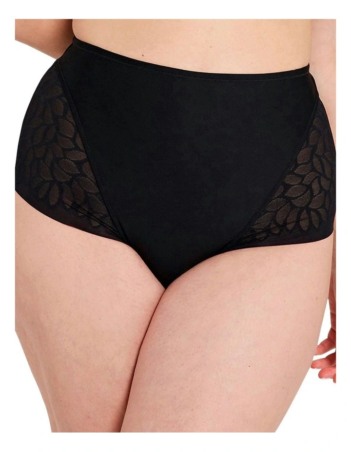 Perfect Curves High Waist Lace Shaping Brief in Black image 1