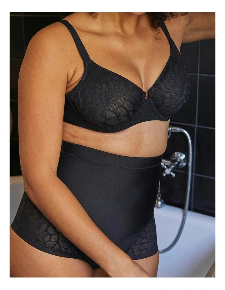 Perfect Curves High Waist Lace Shaping Brief in Black image 4