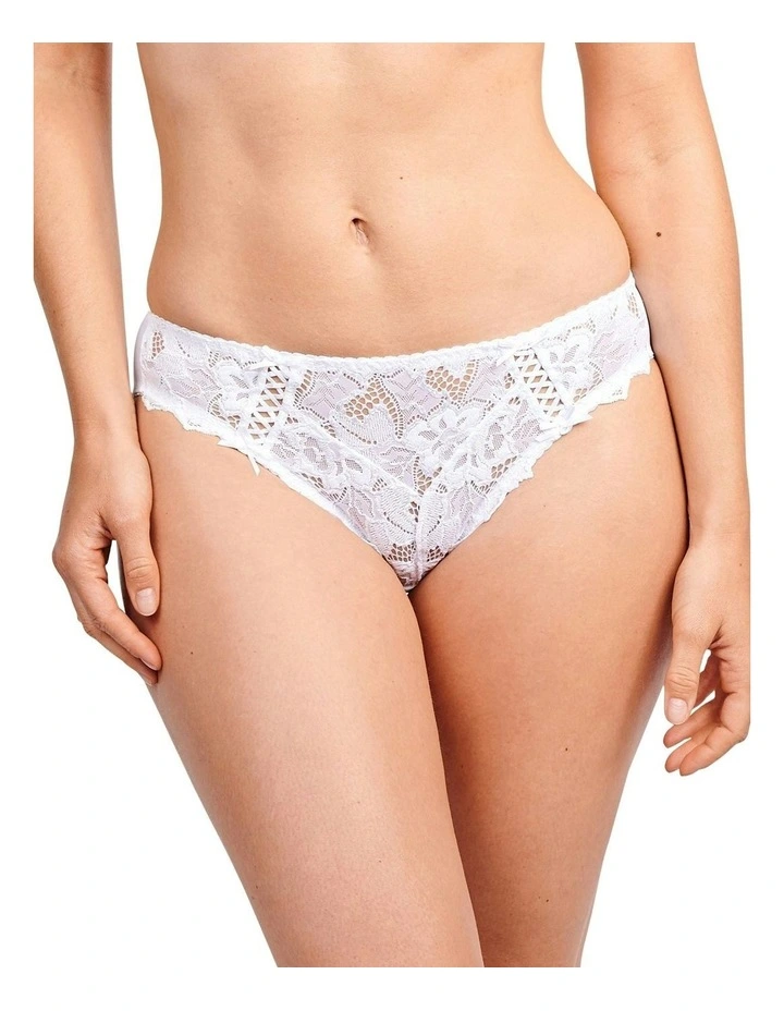 Arum Microfiber & Lace Hipster Brief in White image 1