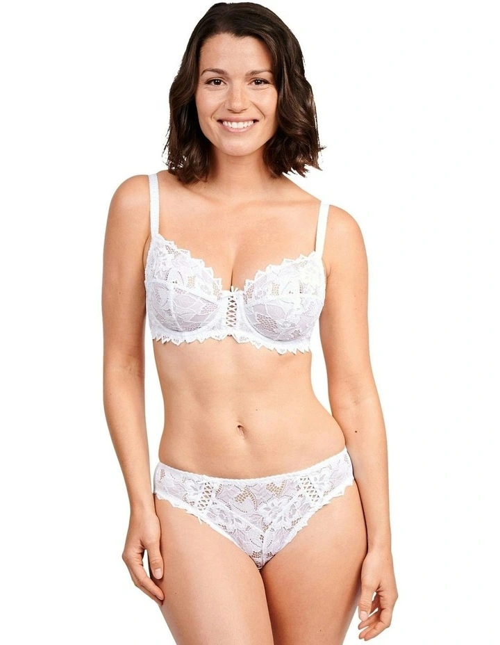 Arum Microfiber & Lace Hipster Brief in White image 3