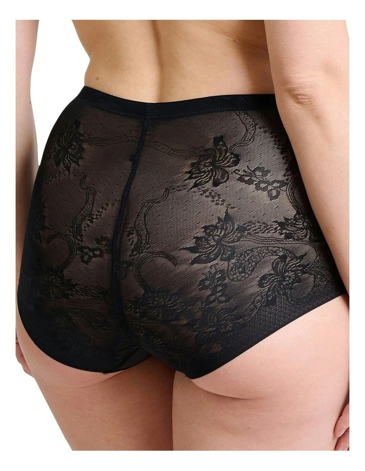 Perfect Shape High Waist Lace & Microfiber Brief in Black image 3