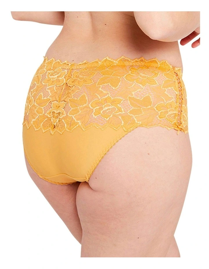 Arum Mid-Rise Lace Brief in Golden Apricot image 2