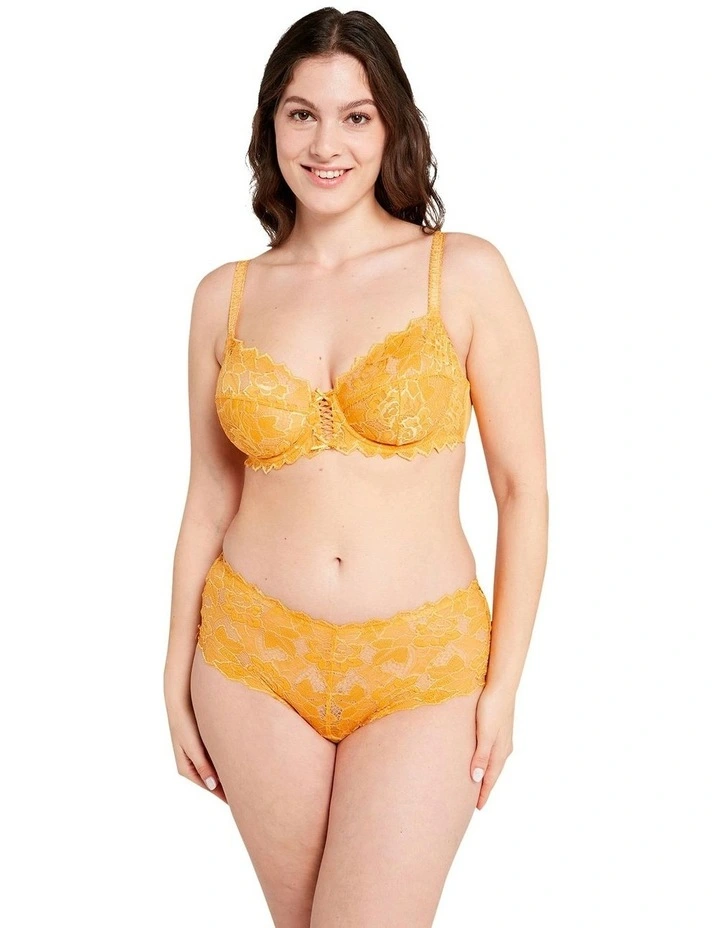 Arum Mid-Rise Lace Brief in Golden Apricot image 4