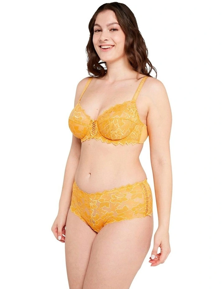 Arum Mid-Rise Lace Brief in Golden Apricot image 6
