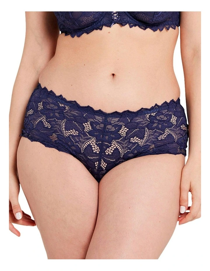 Arum Mid-Rise Lace Brief in Blue Ribbon image 1