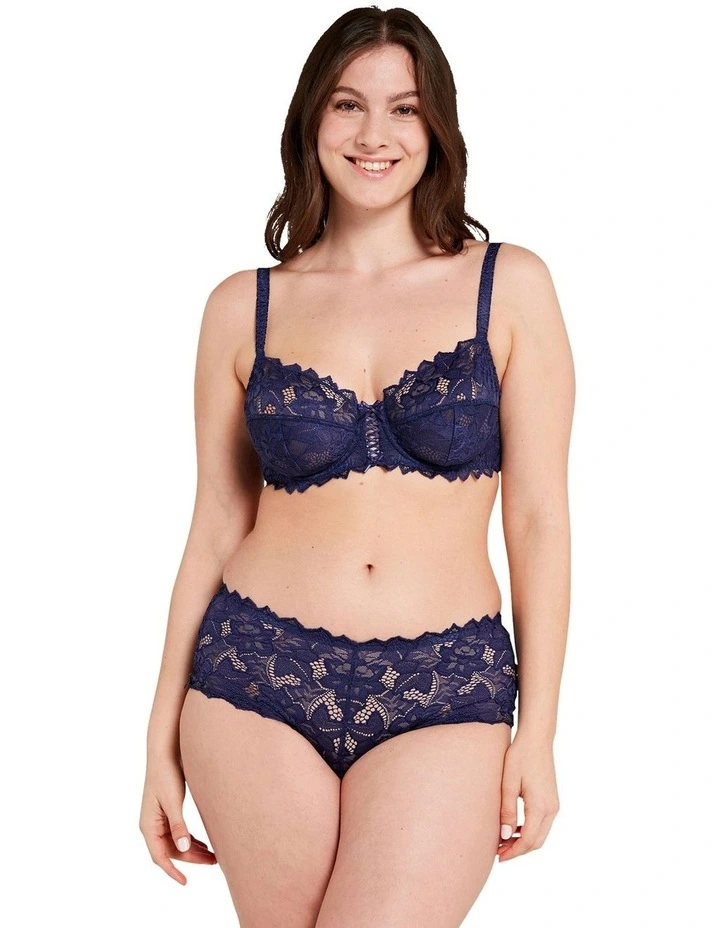 Arum Mid-Rise Lace Brief in Blue Ribbon image 4