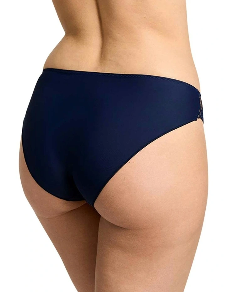 Elise Microfibre and Lace Hipster Brief in Marine Blue image 2