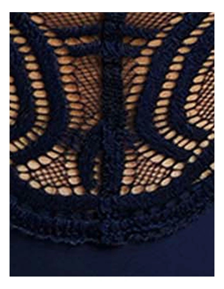 Elise Microfibre and Lace Hipster Brief in Marine Blue image 7