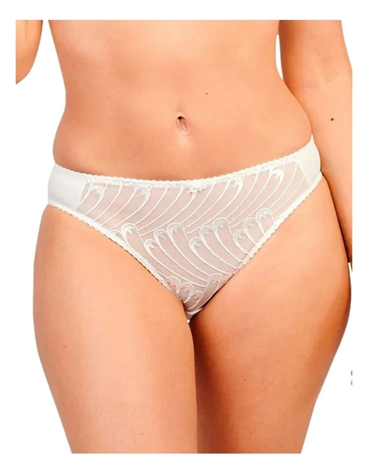 Narcisse Plus Size Classic Brief with Embroidery in Ivory image 1