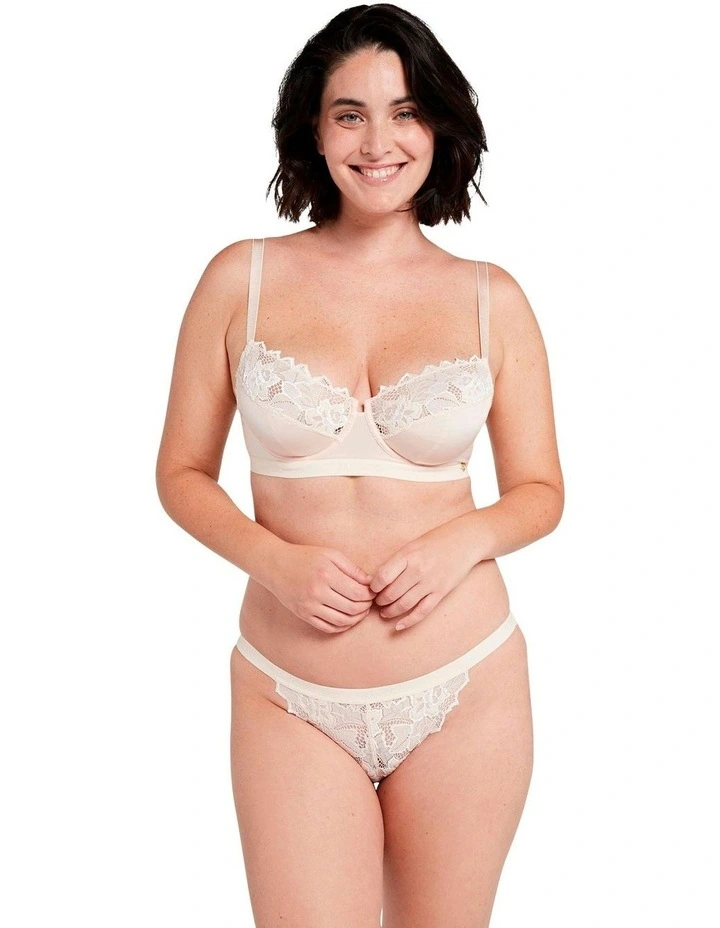 Arum Gloss Tanga Side Lace Hipster Brief in Powder Ivory image 4
