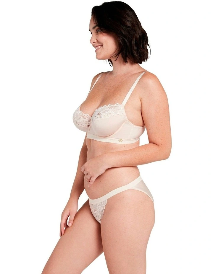 Arum Gloss Tanga Side Lace Hipster Brief in Powder Ivory image 6