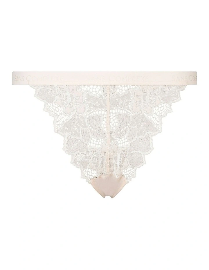 Arum Gloss Tanga Side Lace Hipster Brief in Powder Ivory image 7