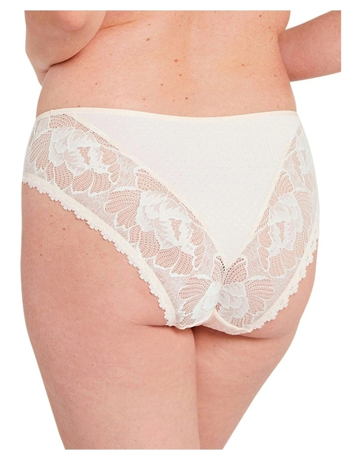 Capucine Low Rise Two-Tone Lace Brief in Ivory/Pink image 2
