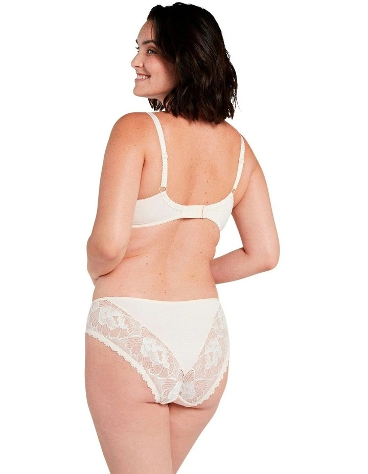 Capucine Low Rise Two-Tone Lace Brief in Ivory/Pink image 5