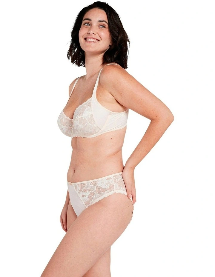 Capucine Low Rise Two-Tone Lace Brief in Ivory/Pink image 6