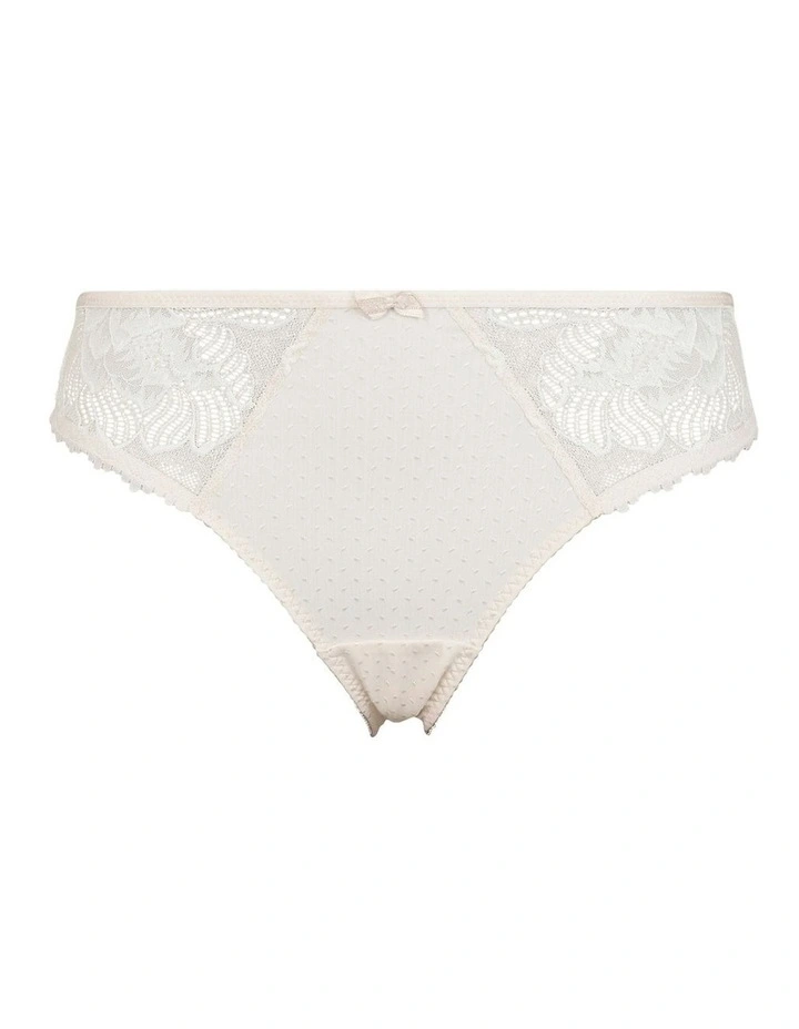 Capucine Low Rise Two-Tone Lace Brief in Ivory/Pink image 7
