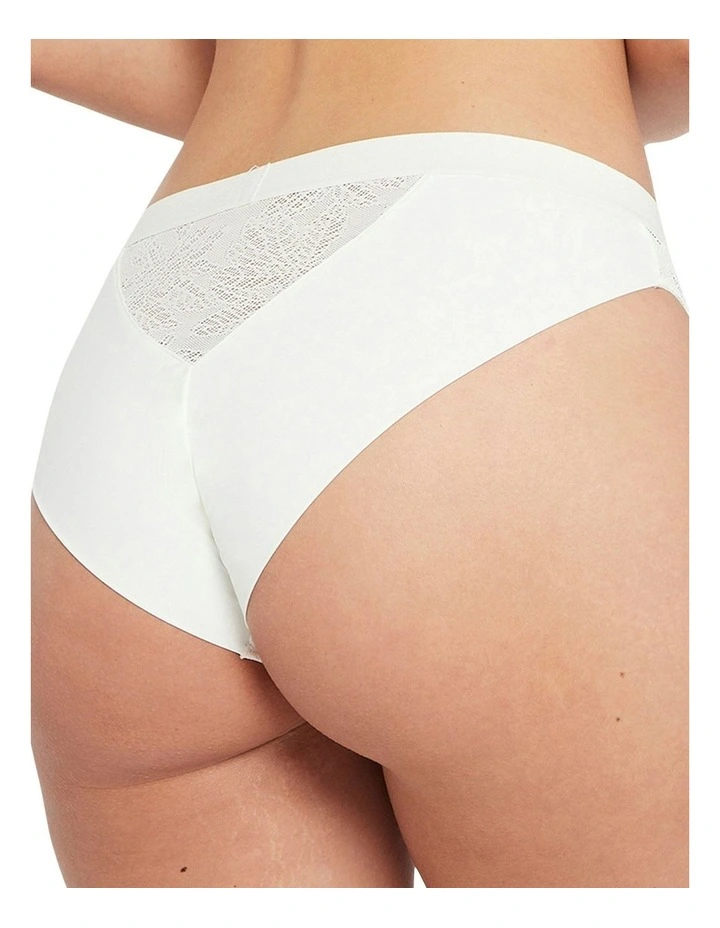 Joline High Leg Lace Front High Waist Brief in Chalk image 2
