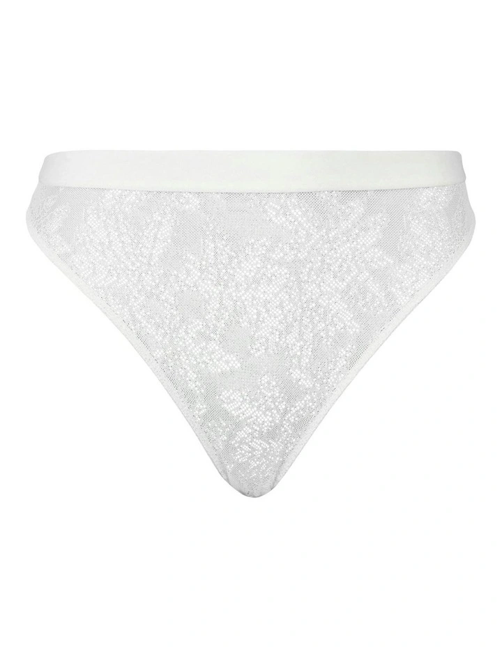 Joline High Leg Lace Front High Waist Brief in Chalk image 7