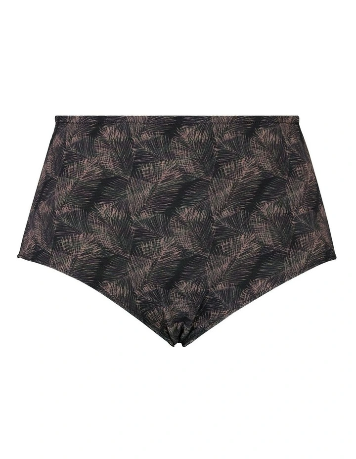 So Pure Fantaisy Sustainable High Waist Shaping Brief in Print Black & Nude Palms image 6