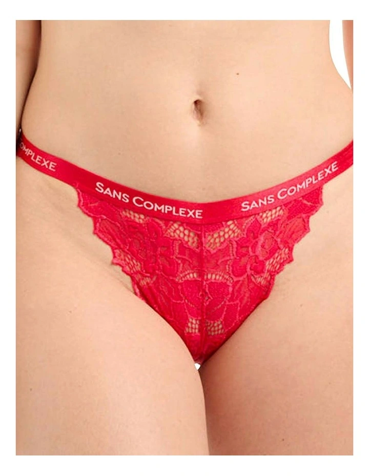 Arum Trend High Cut Lace Tanga Brief in Virtual Pink image 1