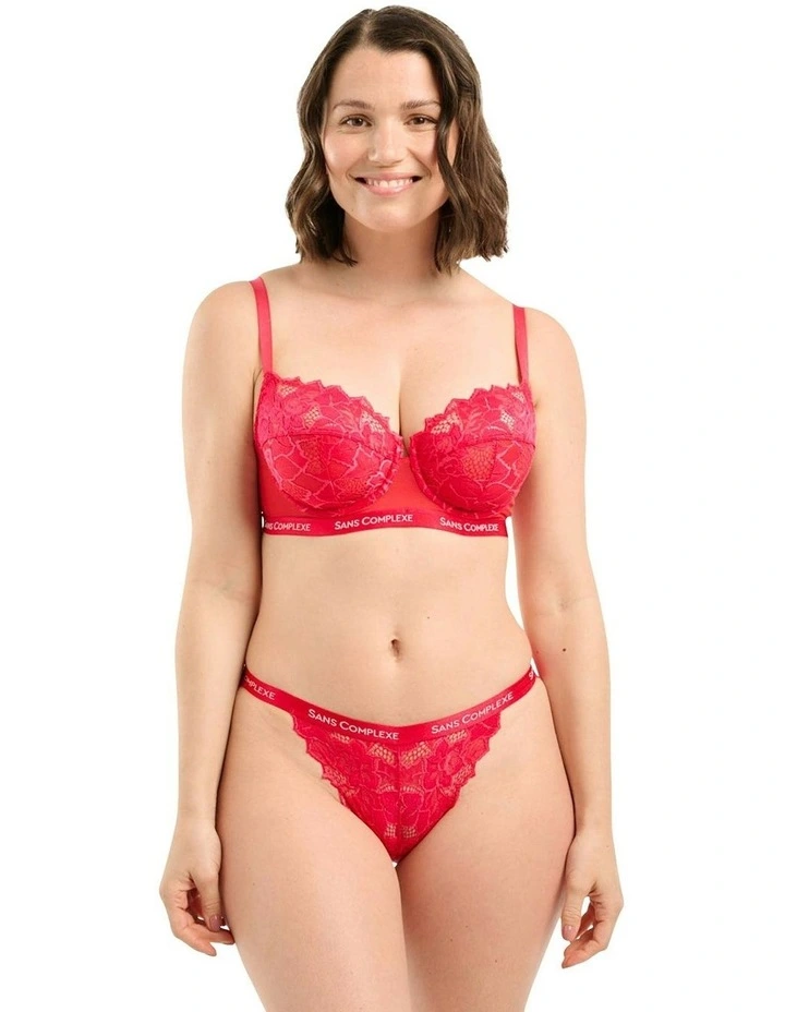 Arum Trend High Cut Lace Tanga Brief in Virtual Pink image 6