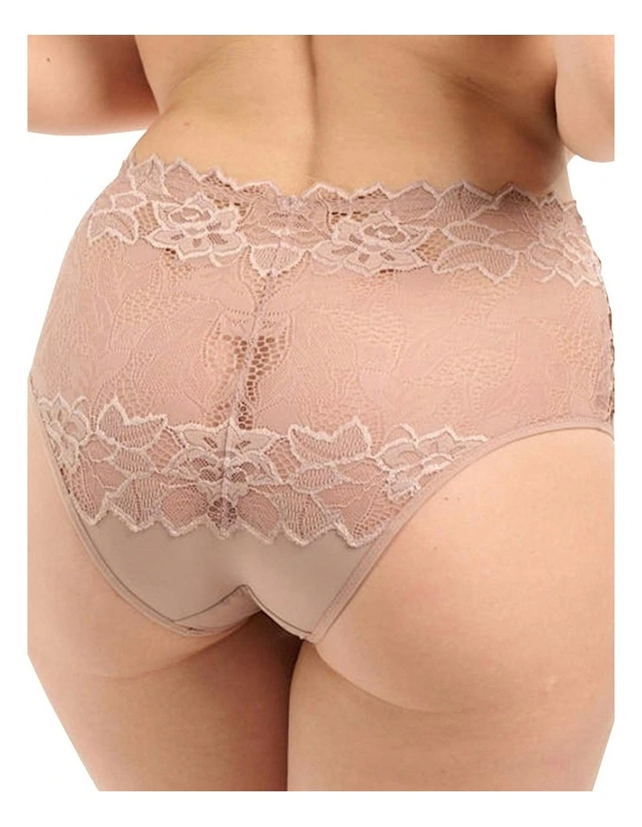 Arum Prima Mid Rise Sheer Stretch Lace Brief in Beige Taupe image 2