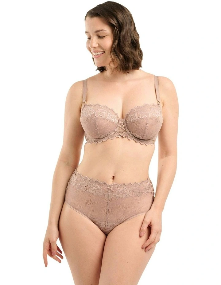 Arum Prima Mid Rise Sheer Stretch Lace Brief in Beige Taupe image 3