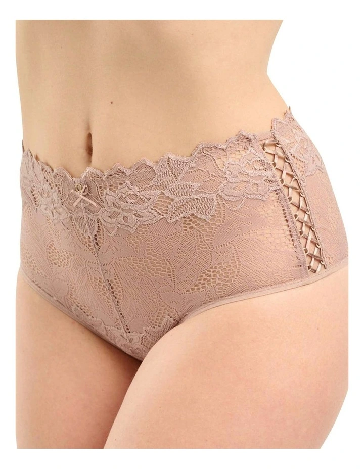 Arum Prima Mid Rise Sheer Stretch Lace Brief in Beige Taupe image 6