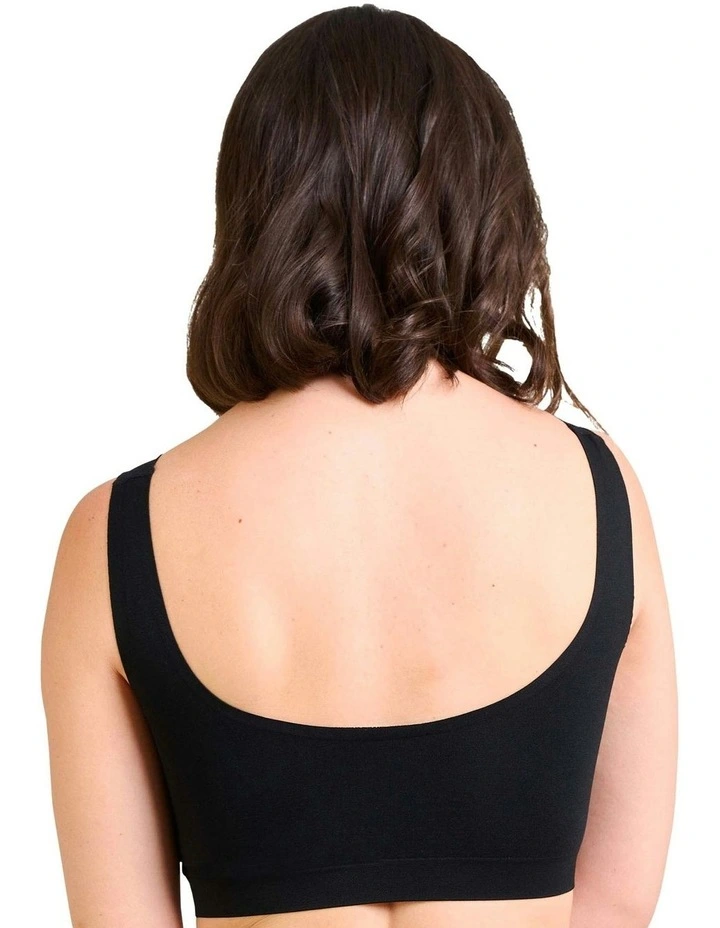 So Confort Seamless Wirefree Crop Top Bra in Black image 2