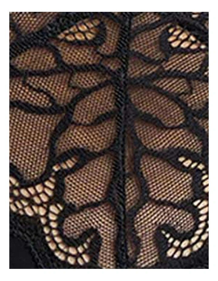 Oceane Sustainable Microfibre and Lace Brief in Black image 5