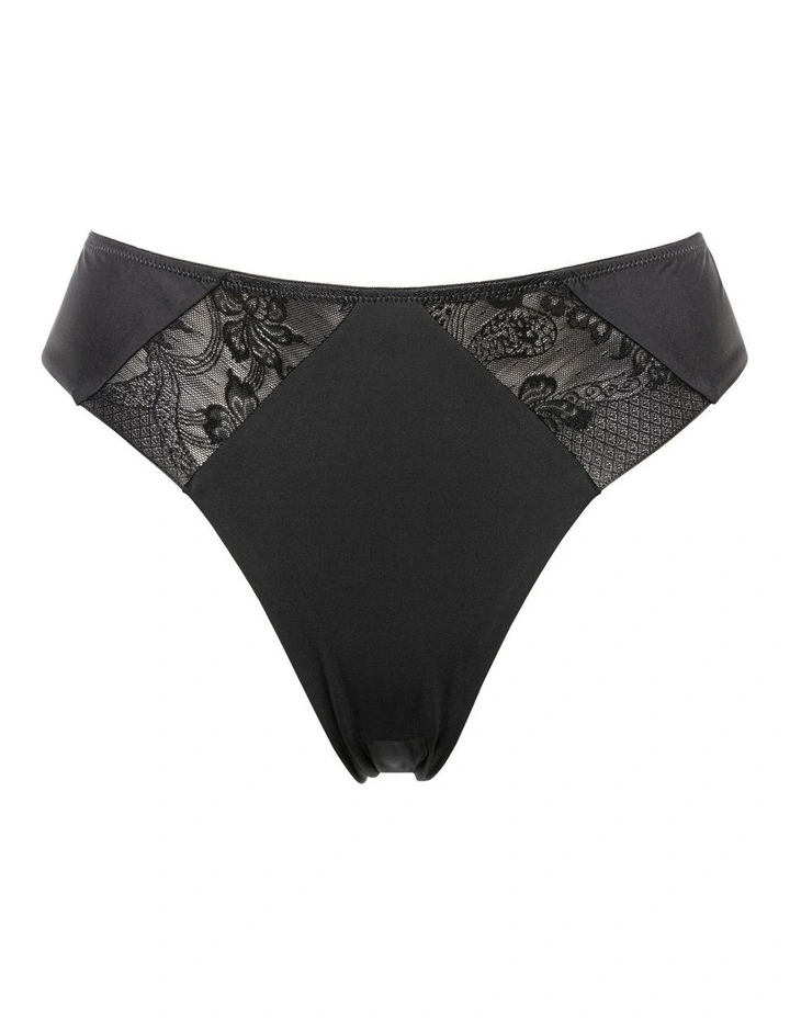 Perfect Shape Microfiber and Lace Brief in Black image 5