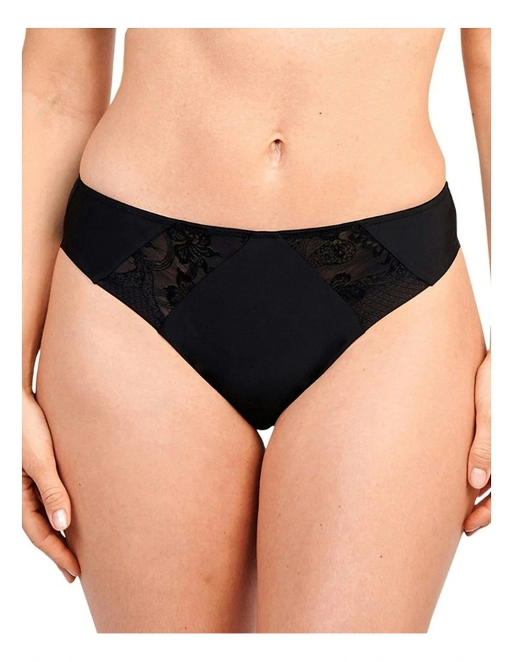 Perfect Shape Microfiber and Lace Brief in Black image 7