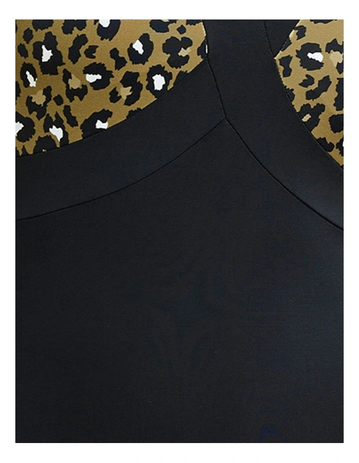 Escapade Sustainable Padded One Piece Swimsuit in Black/Green Olive Print image 6