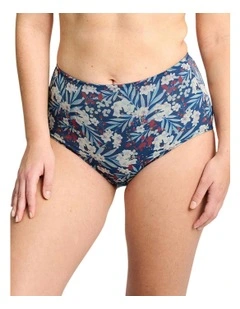 So Pure Fantaisy Sustainable High Waist Shaping Brief in Blue Marine Floral Print