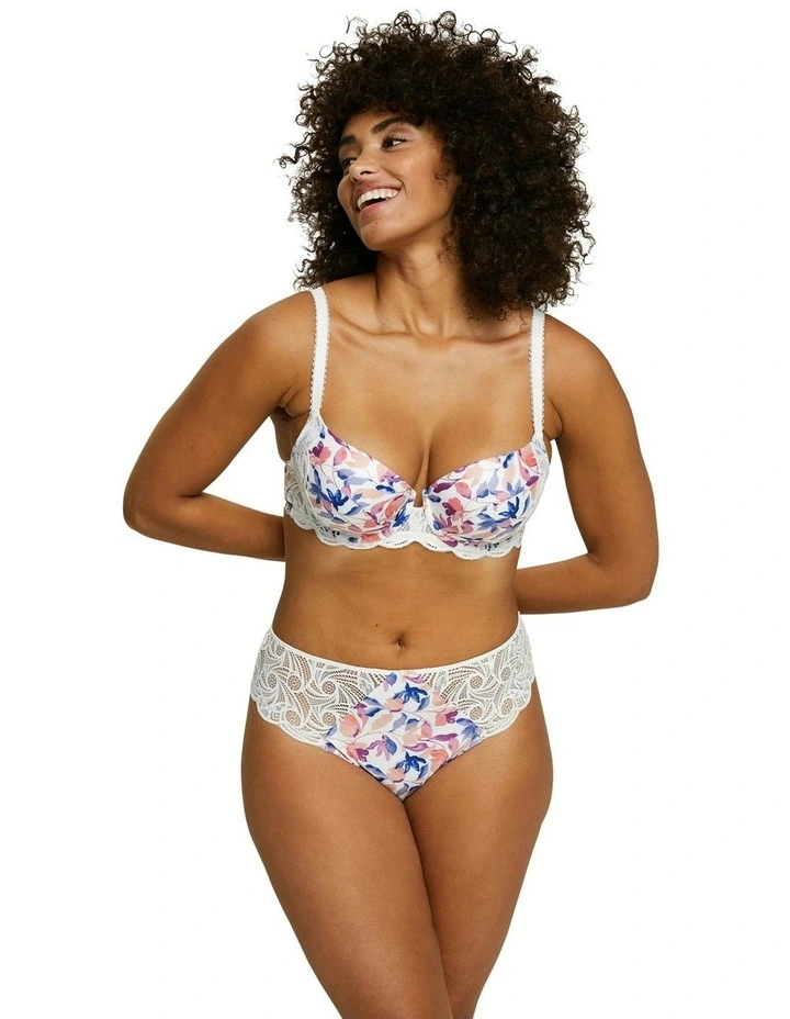 Ariane Fantaisy Microfibre & Lace Bikini Brief in Floral image 3