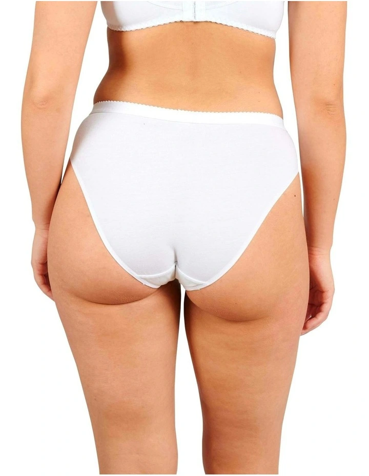 Coton D'Arum Organic Cotton Brief with Lace in White image 2