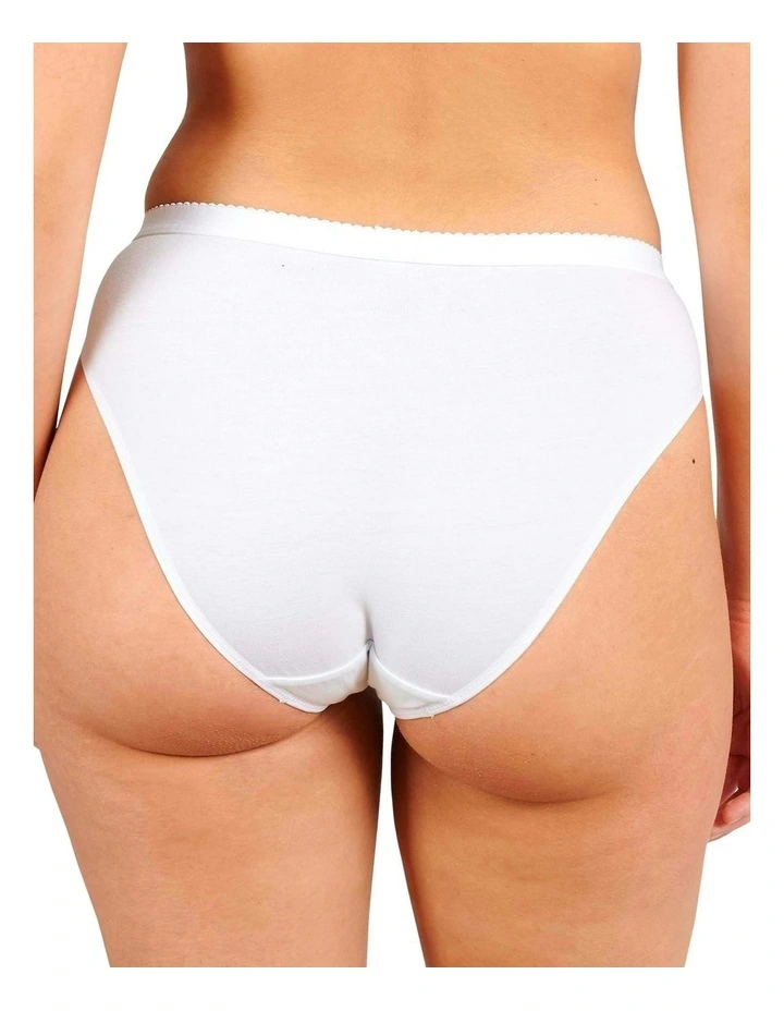 Coton D'Arum Organic Cotton Brief with Lace in White image 5