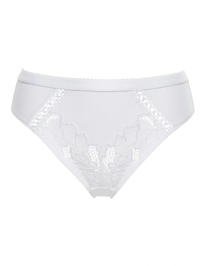 Coton D'Arum Organic Cotton Brief with Lace in White image 6