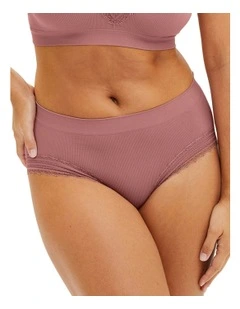 Agathe Ribbed Full Coverage Shorty Underwear in Nostalgia Pink