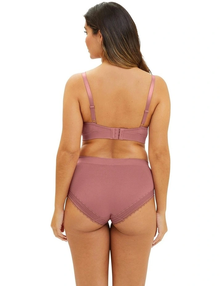 Agathe Ribbed Full Coverage Shorty Underwear in Nostalgia Pink image 5