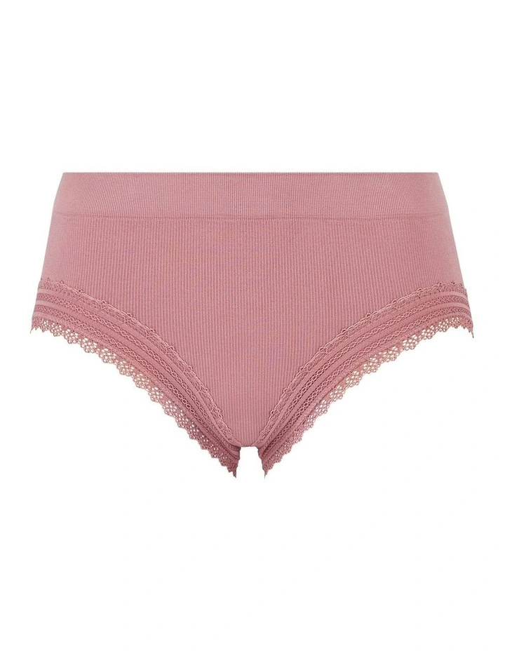 Agathe Ribbed Full Coverage Shorty Underwear in Nostalgia Pink image 6