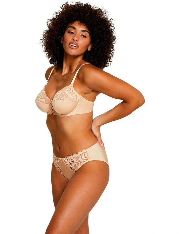 Amlie Microfibre & Lace Bikini Brief in Beige Blush image 4
