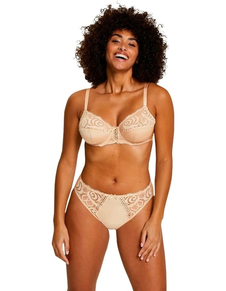 Amlie Microfibre & Lace Bikini Brief in Beige Blush image 5