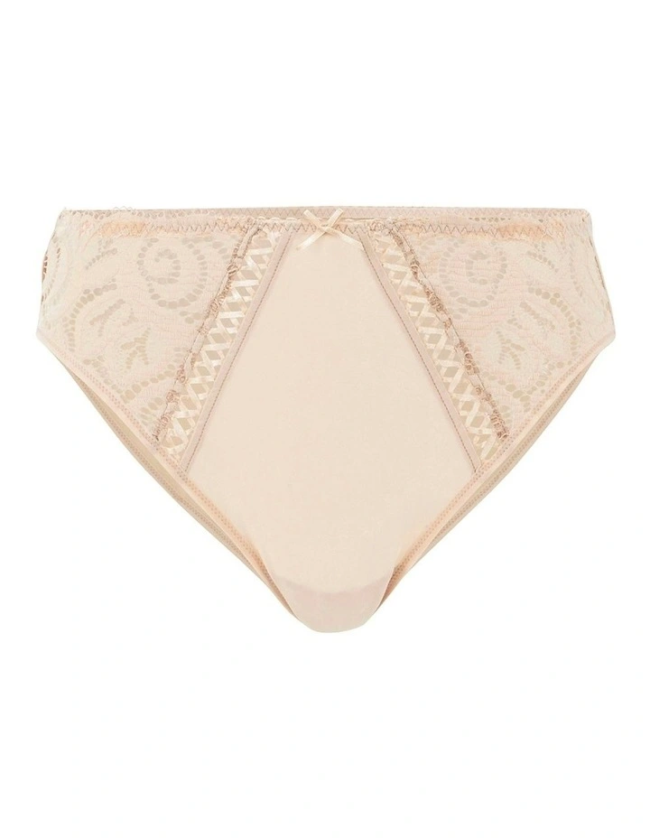 Amlie Microfibre & Lace Bikini Brief in Beige Blush image 7